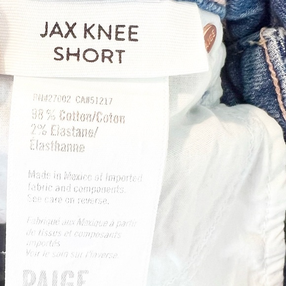 PAIGE JAX KNEE SHORTS FRAY HEM WALKING BERMUDA DENIM JEAN SHORTS WOMENS
SZ 27 - Picture 6 of 7
